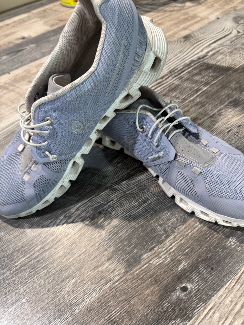 On Running Women's Light Blue-Grey Mesh Athletic Sneakers